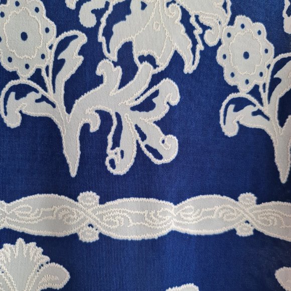 Gerard Blue White Pattern Sleeveless Summer Dress UK 12 Stretch - Picture 5 of 7